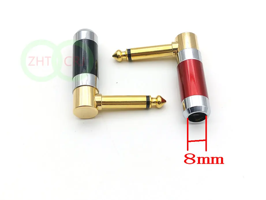 

high quality copper 1/4" TS RIGHT ANGLE MONO PHONE PLUG 6.3MM JACK New