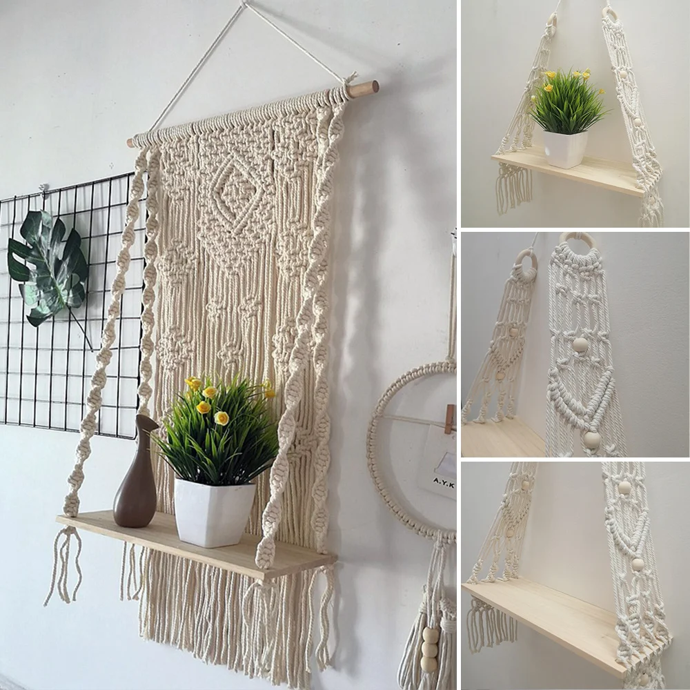 Макраме трикотажная веревка тканая настенная подвесная гобелены ручной работы