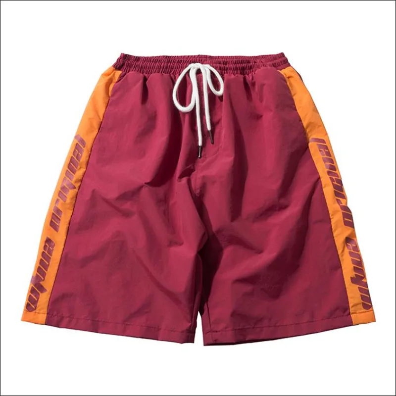 Harajuku модные мужские шорты свободные брюки с пятью точками летние буквенным