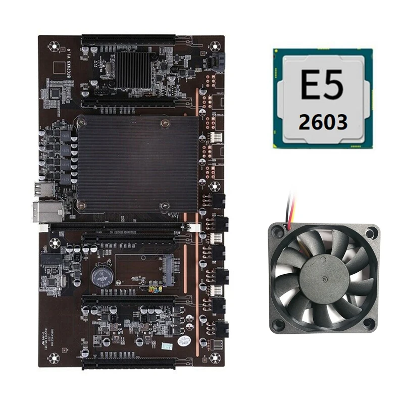 Материнская плата H61 BTCX79 для майнинга с процессором E5 2603 + охлаждающий вентилятор