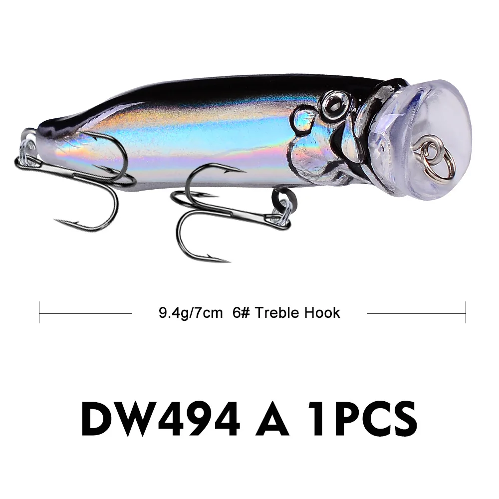 Popper Fishing Lure Weights 9.4G/7CM Bait Poppers Topwater Lure Trolling Lures Pesca Wobbler Articulos De Pesca Isca Artificial