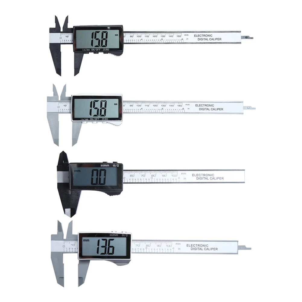 

Electronic Digital Caliper Carbon Fibre Vernier Calipers Plastic Gauge Micrometer Ruler Measuring Tools Instrument 150mm/100mm