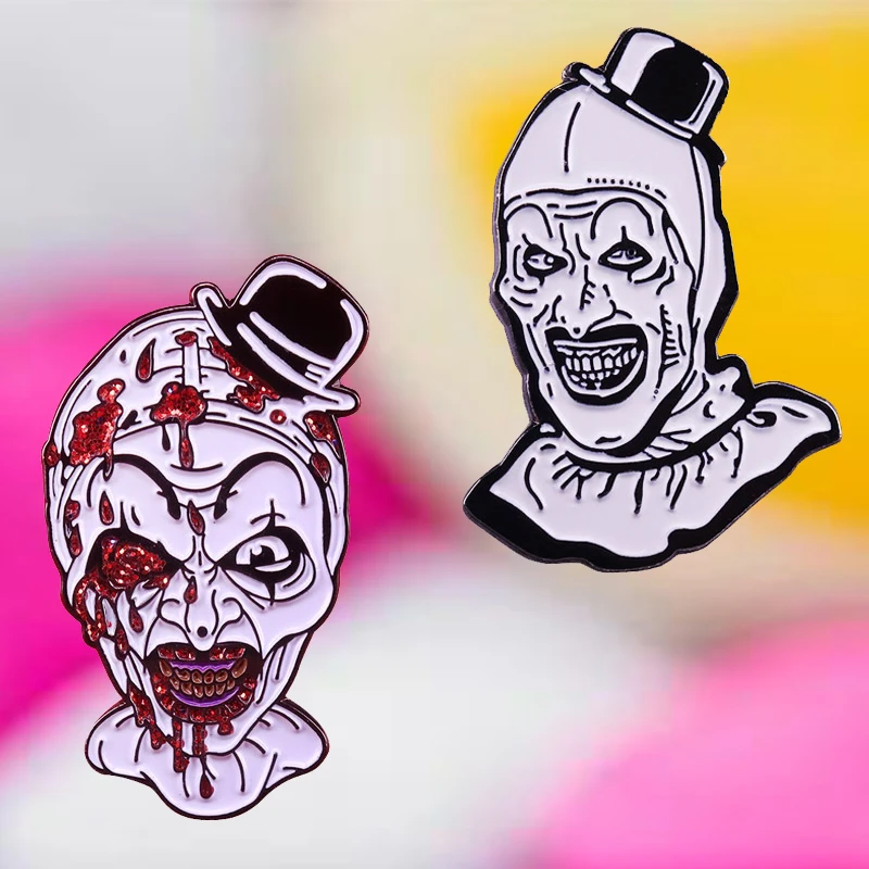Эмалированная заколка в виде клоуна страшная кровавая голова значок жуткий