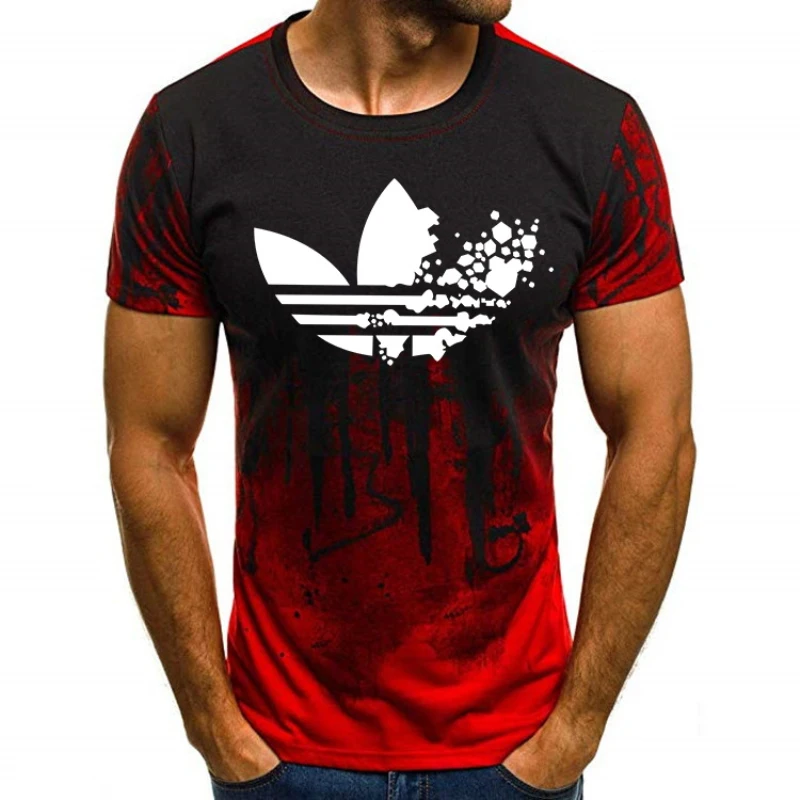 3D печать брендовая футболка для бега мужская с коротким рукавом рубашка