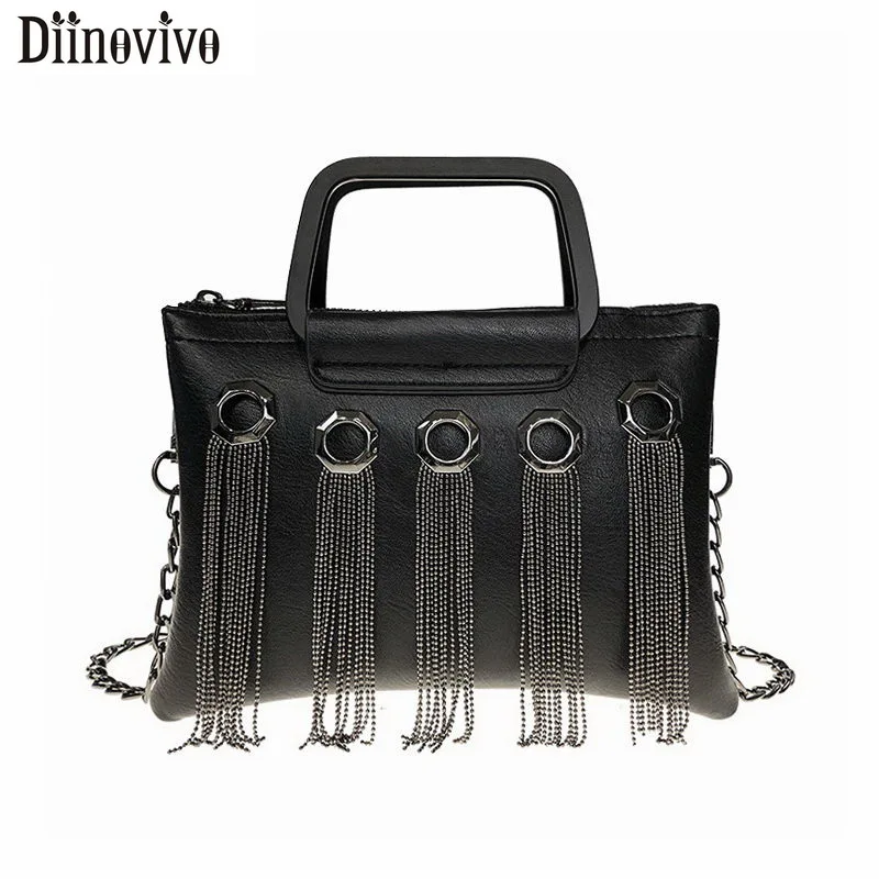 Сумка DIINOVIVO женская с кисточками саквояж в стиле хип хоп сумочка кросс боди