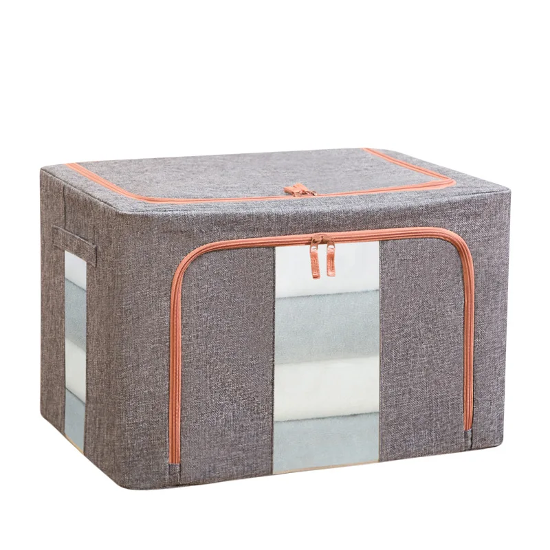 

100L No Smell Durable Large Clothing Bedding Toys Storage Basket Bags Containers Organizers Storage Boxes with steel frame