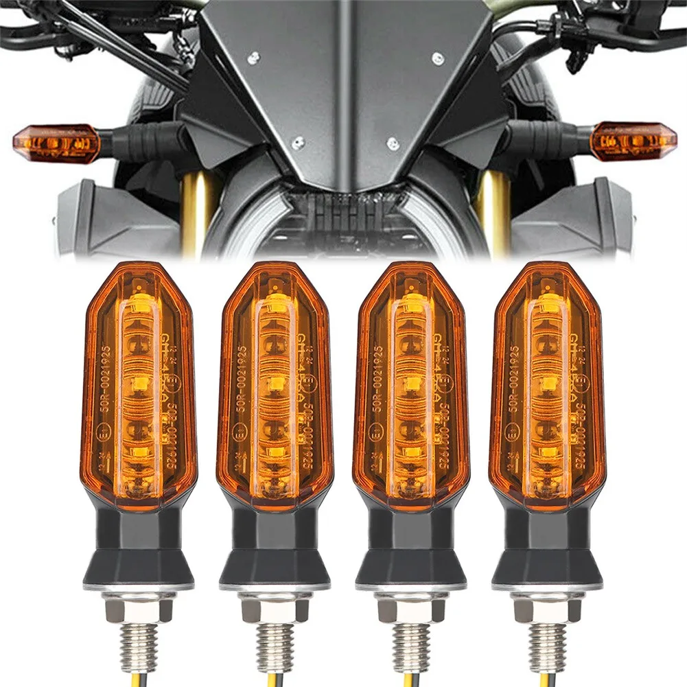 

Universal 4pcs Motorcycle Turn Signal Light 12V Led Moto Flowing Water Blinker Bendable Motorcycle Two Wire Signal Lamp