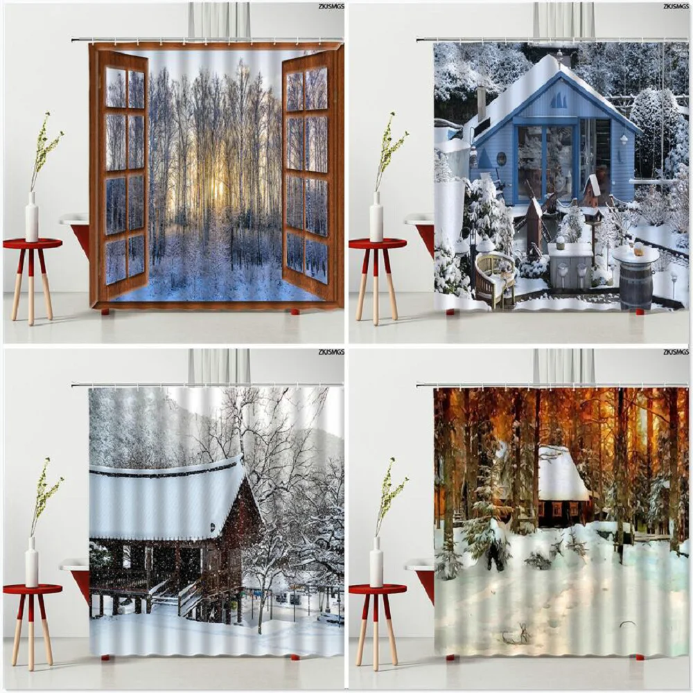 

Занавески для душа, зимние ретро-занавески для ванной, настенные водонепроницаемые занавески для ванной