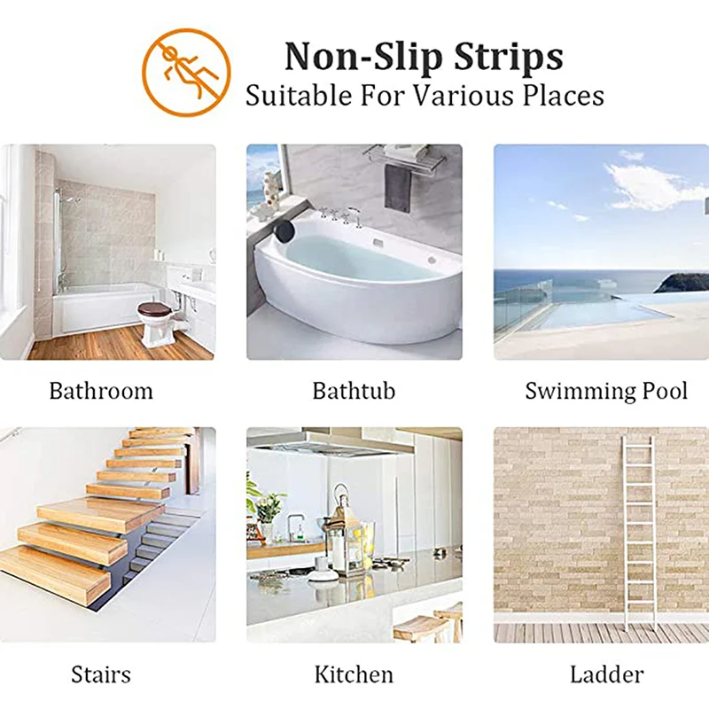 

Bathtub Sticker Set 24 Pcs Non-Slip Safety Strip Diamond Texture Safety Transparent Showers Tread H88F