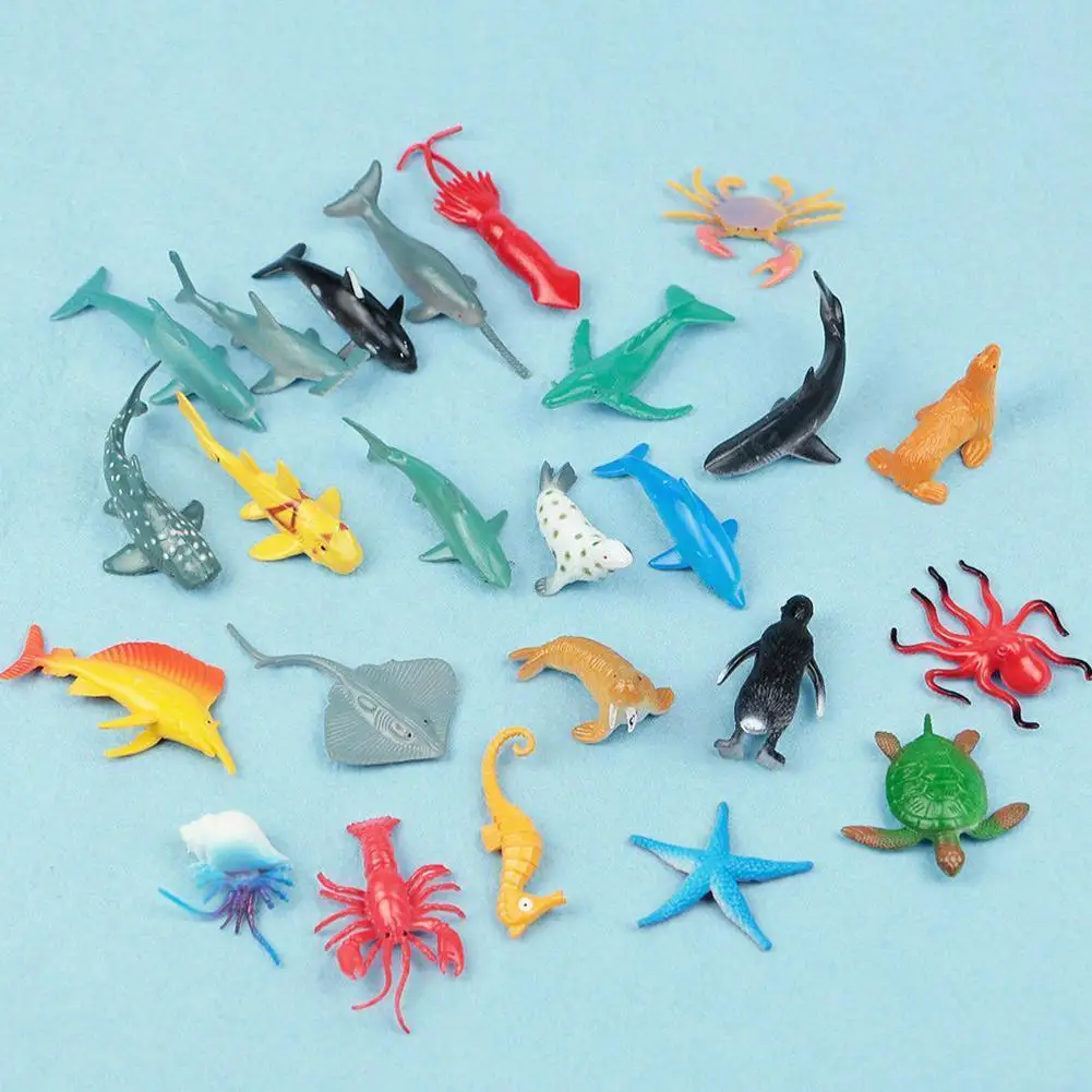 

1 Set Of Sea Life Animals Dolphin Crab Shark Marine Figures Figurines Miniature Model Toy Ocean Action Aquarium Educ I6s7