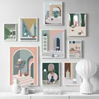 5d Diy Скандинавская Минималистичная Геометрическая архитектура, стена с листьями, алмазная живопись, гостиная, украшение для дома, вышивка крестиком, мозаика