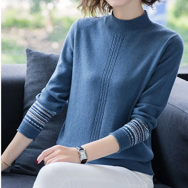

2019 New Arrival Long Sleeve Knitted Pullover Sweater Casual Warm Turtle Neck Female Pull Sweaters Tops Women Fashion Jumper