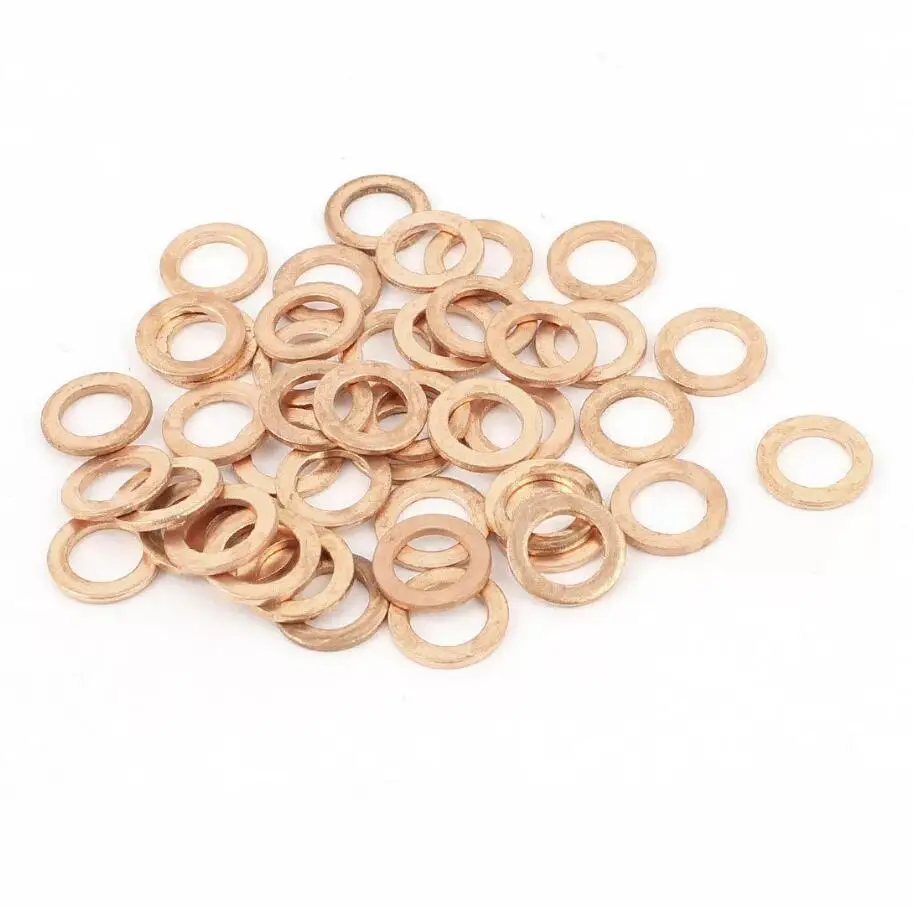 

50Pcs 1mm Thickness Copper Flat Washer Gasket Spacer Fasteners Fitting.