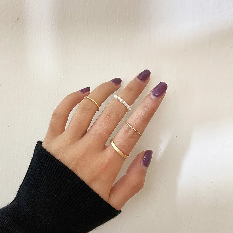 4 шт. набор колец для Для женщин Винтаж золотого цвета с украшением в виде кольца