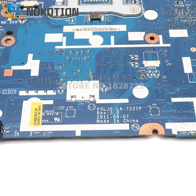 Материнская плата NOKOTION для ноутбука Acer aspire 5830TG 5830T 5830 MBRHK02001 MB.RHK02.001 P5LJ0 LA-7221P HM65 DDR3
