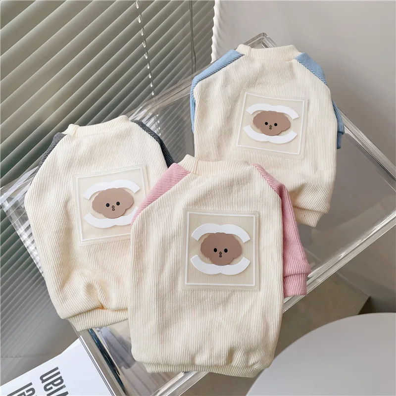 Одежда для собак тонкий Шнауцер с коротким рукавом мишка тедди Шиба-ину