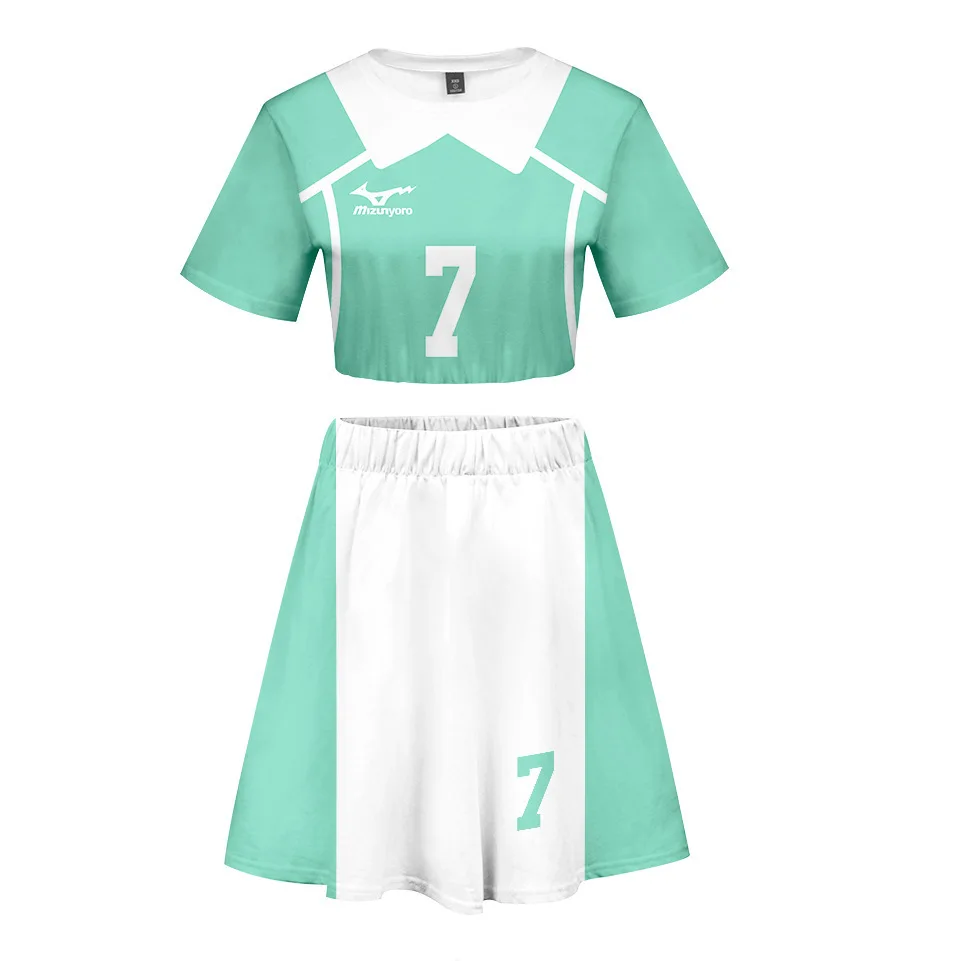 Haikyuu Cosplay костюм Джерси Униформа Kageyama Tobio Aoba Johsai Koushi Sugawara Oikawa Tooru топ + юбка для