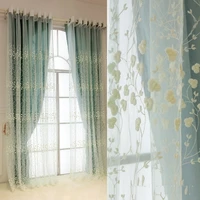 new french window embroidered screen curtain bedroom living room blue curtains for living room luxury