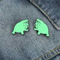 2pcs cartoon alloy badge creative personality funny frog paint brooch clothing accessories cartoon brooch pin