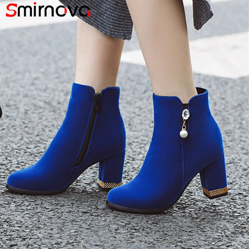 Smirnova 2020 Новое поступление зимние женские сапоги с круглым носком пикантные