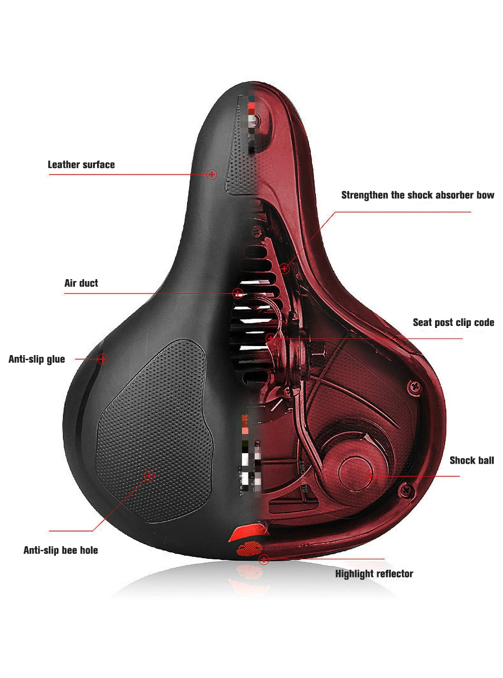 

Bicycle Saddle Thickened Soft Breathable Seat Mountain Bike Pad Cushion Shockproof Bicycle Saddle Riding Equipment Accessories