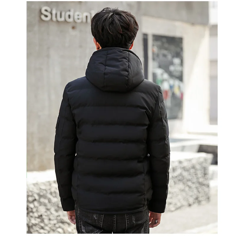 

2020 drop shipping New Fashion Men Winter Jacket Coat Hooded Warm Mens Winter Coat Casual Slim Fit Student Male Overcoat