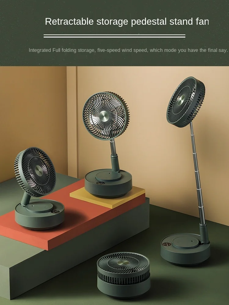 

Suspended Storage Floor Fan Electric Fan Desktop Rechargeable Air Fan