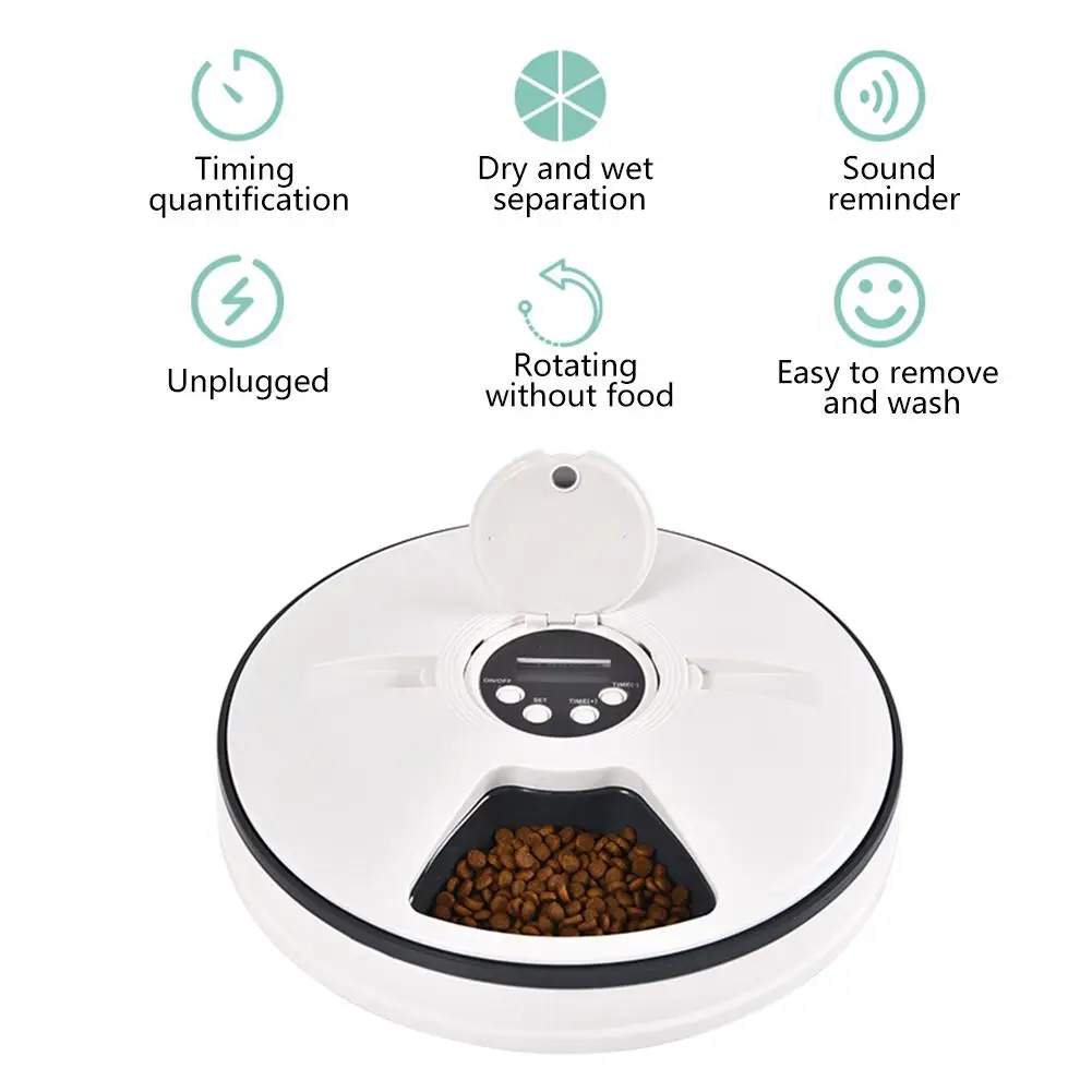 Автоматическая кормушка для домашних животных с таймером 6 приемов x 128
