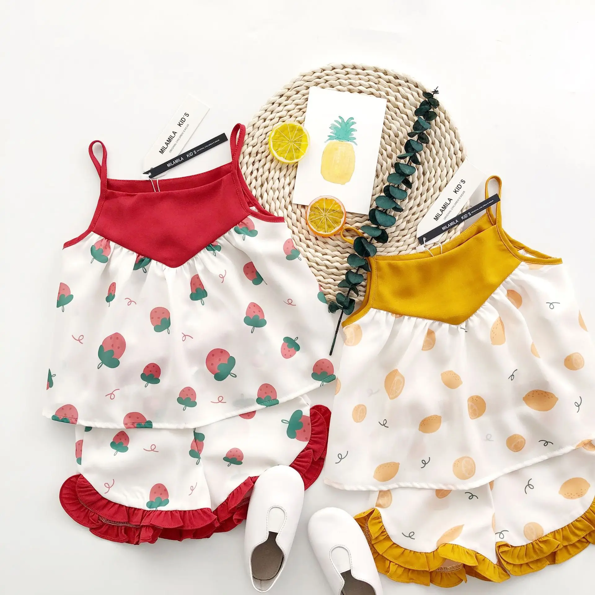 Летняя Пижама без рукавов Tonytaobaby новинка пижама на бретельках с мультяшными