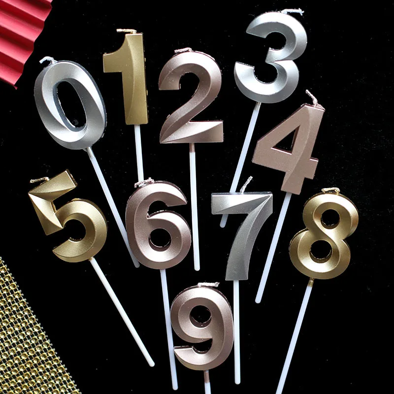 1 шт. серебряные/Золотые/шампанские свечи для украшения на день рождения 0 9 цифр