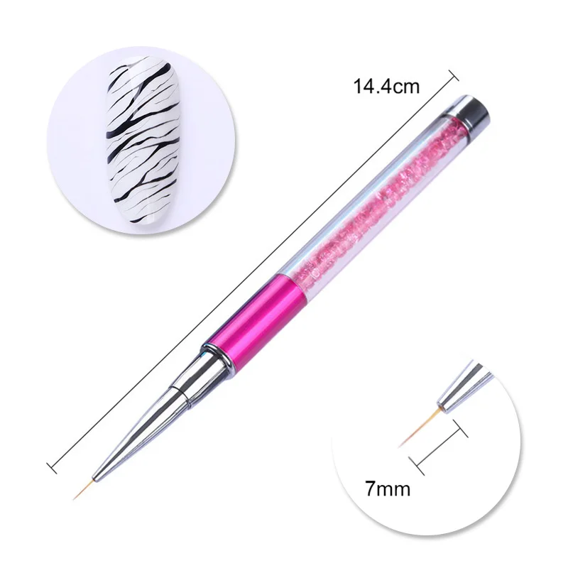 Red Brush Liner 7mm BORN PRETTY, 1 шт., акриловая ручка для рисования водным мрамором, кисть для рисования серебристыми цветами, инструмент для маникюра и дизайна ногтей, ручка, инструмент для ногтей DIY - Цвет: Red Brush Liner 7mm