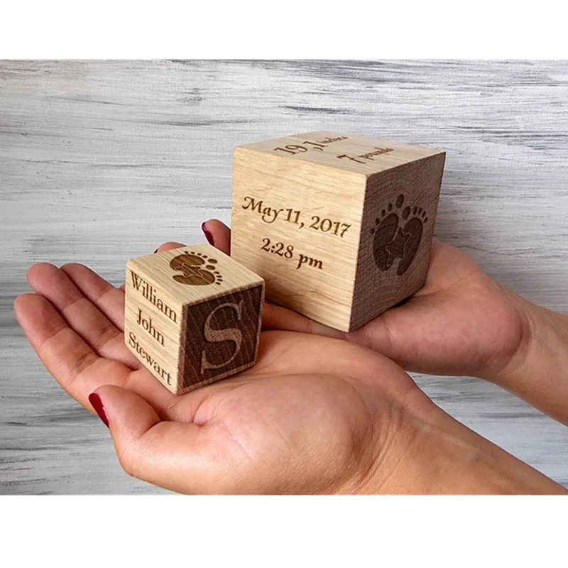 Деревянный новый детский блок памяти изготовленный на заказ гравированный