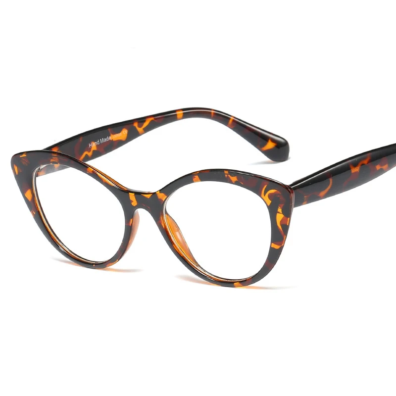 Fashion Cateye Glasses Frame Women USA StyleTrendy Oval Eyeglasses Frame Vintage Clear Lens Glasses Optical Spectacle Frame