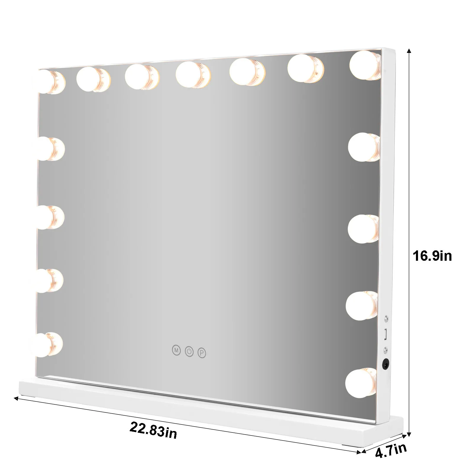 

Large Makeup Vanity with LED Lighted Mirror and 15 Pcs Dimmable Led Bulbs 3 Modes Colors Dressing Table Mirror[US-Stock]