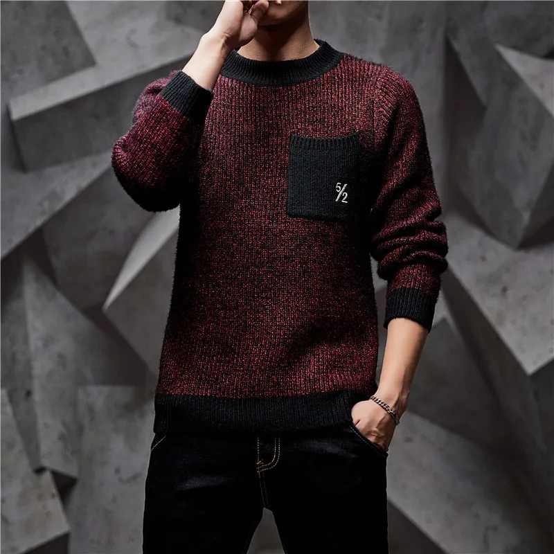 Осенний новый свитер мужские повседневные пуловеры мужская вязаная брендовая