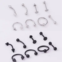 universal 8pcsset wholesale new stainless steel eyebrow lip ear bone nail body jewelry nose ring eyebrow nail