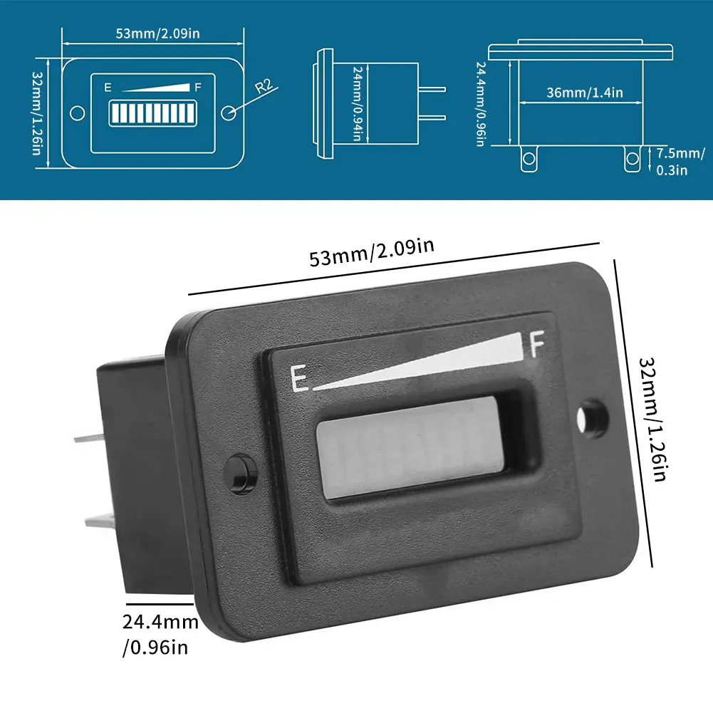 

Battery Fuel Gauge DC 12V/24V/36V/48V/72V LED Digital Battery Plastic Meter Gauge For Car Motorcycle Bike Lawn Mower