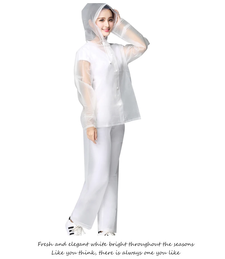 Модный дождевик из ЭВА для взрослых мужчин и женщин пар брюки с разрезом уличные