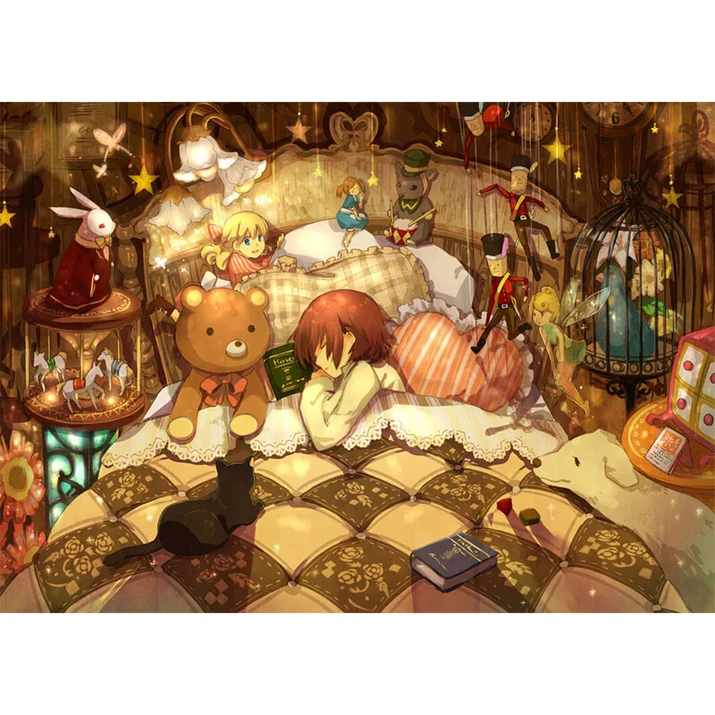 

5D DIY HD home decoration spray paint canvas diamond painting fairy tale dream home wall handmade art Christmas mosaic painting