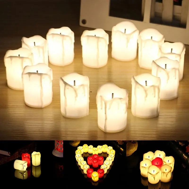 

1pc LED Electronic Candle Flameless Battery Powered Lamp For Wedding Party Home Decoration Birthday Christmas Supplies Lights