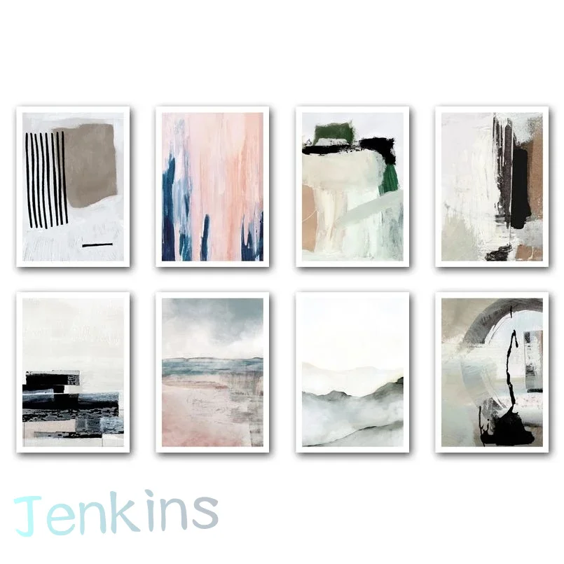 

Nordic Abstract Color Block Poster Modern Watercolor Wall Art Prints Canvas Painting For Gallery Decor Living Room Home Decor