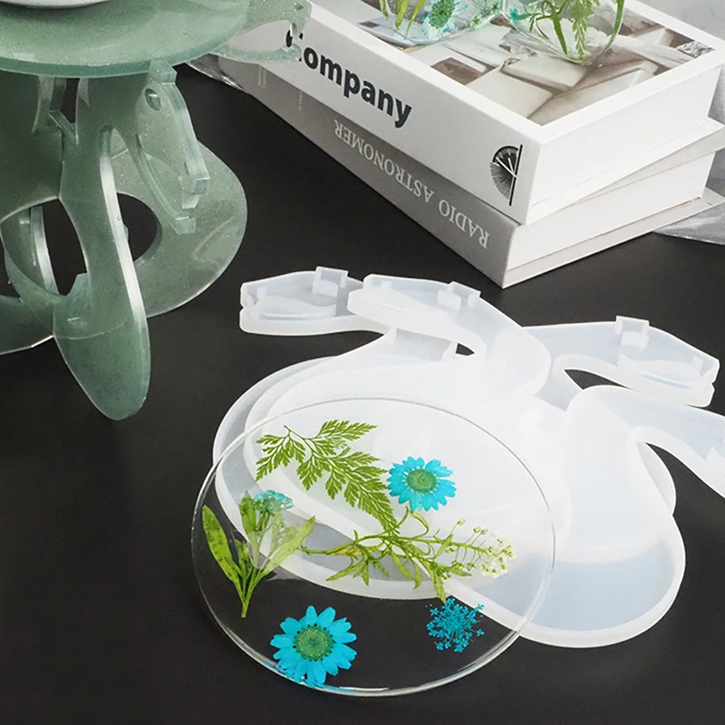 

1PC Desktop Storage Stand Crystal Epoxy Resin Mold Flower Pot Stand Mould Tool