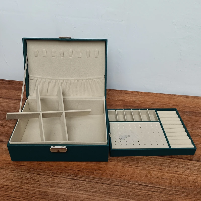 

PU Leather Jewelry Storage Box Portable European-Style Multi-Function Packaging Box With Drawer Winter Gift
