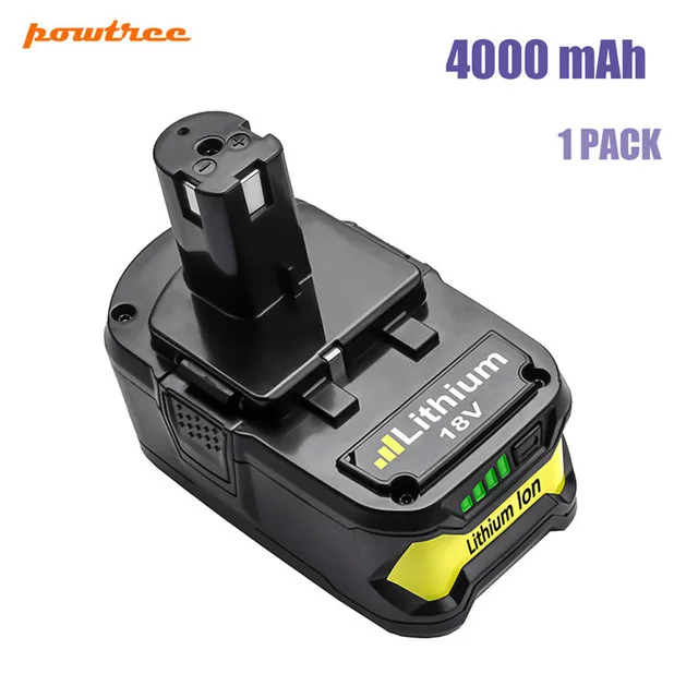 4000mAh Powtree для Ryobi 9000mAh 18V P108 литий-ионная аккумуляторная батарея для электроинструмента RB18L40 P107 P104 BIW180 - Цвет: 4000mAh