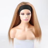 synthetic kinky straight headband wig for women long headband wig synthetic hair blond black ginger purple brown red hair wigs