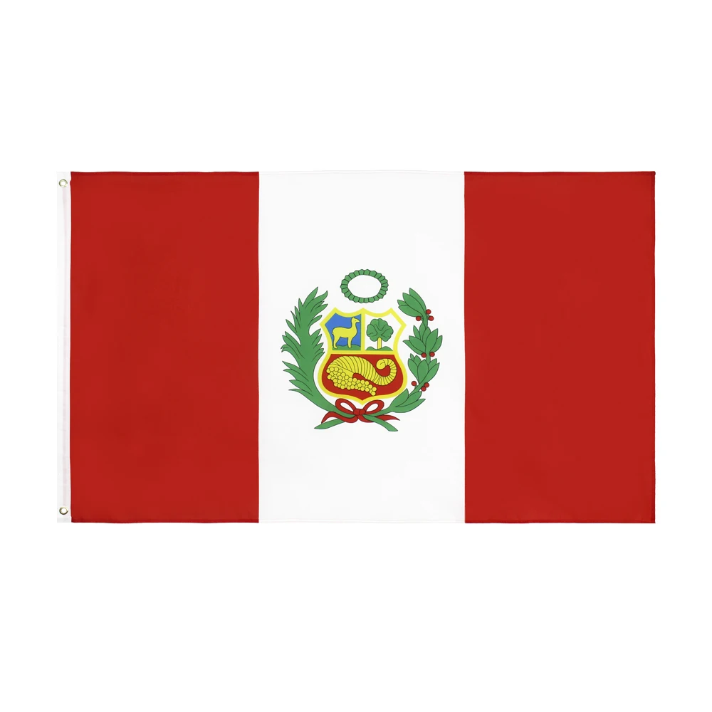

Free Shipping Hanging Peruvian National Flags 90x150cm Polyester PER PE peru flag For Decoration And activity