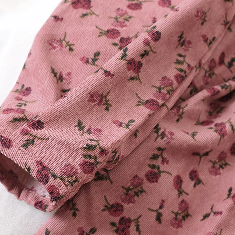 Gaganight вельветовое весенне осеннее цветочное женское длинное платье винтажное с