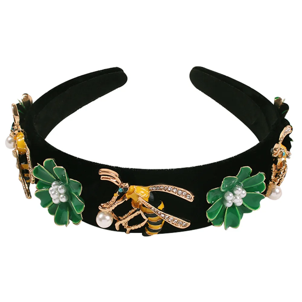 Новинка 2019 черная бархатная повязка на голову ручной работы обруч для волос с