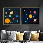 Постеры и принты Вселенной солнечной системы, настенная Картина на холсте с изображением Галактики, космоса, звезд, туманности, научное обучение, домашний декор