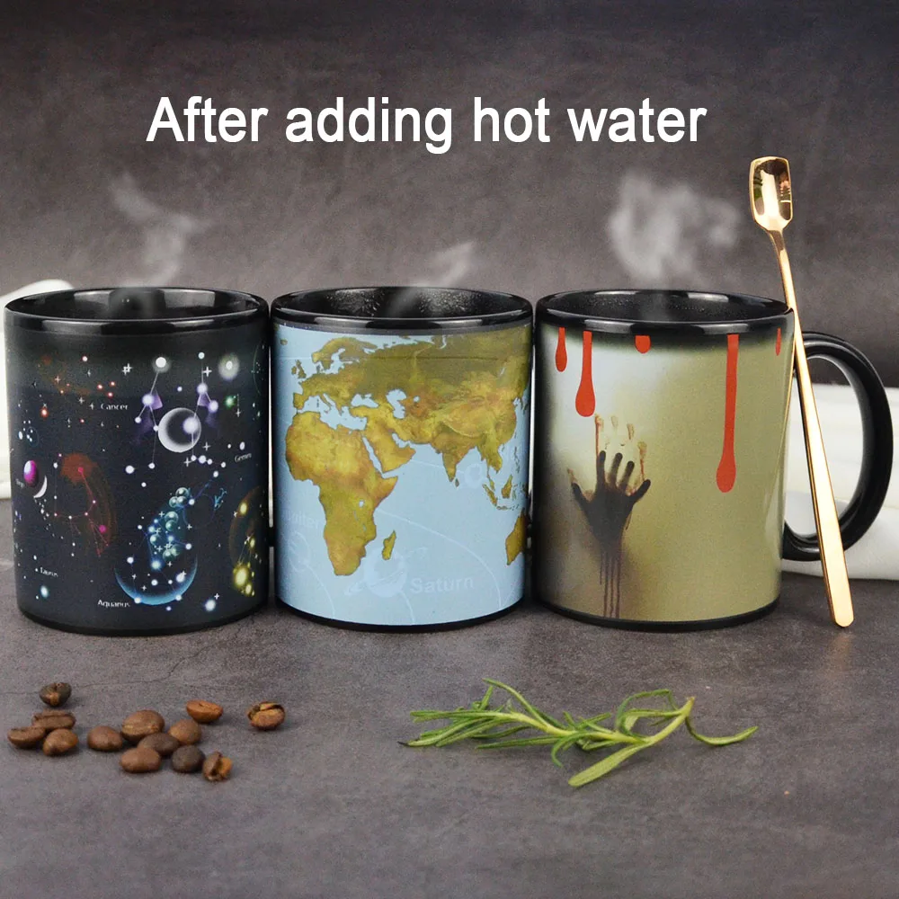 Креативная Волшебная керамическая кружка для горячих напитков меняющая цвет со